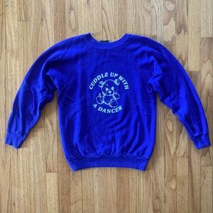 1980's Vintage Purple Sweatshirt with "Cuddle Up With a Dancer"  Size Sm…
